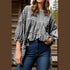 'Vaila' Oversize Long Sleeve Gingham Blouse - Celes Fashion